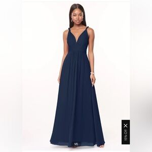 Azazie Dark Navy Sleeveless Dress